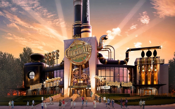 abre un nuevo restaurante: ¡la fábrica de chocolate de charlie
