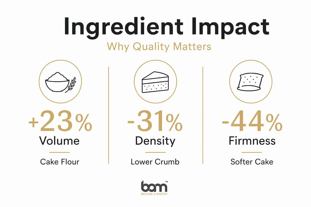 Infografía con estadísticas sobre el impacto de los ingredientes para repostería