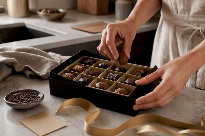 cómo preparar una caja de regalo personalizada con bombones