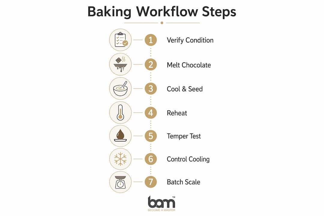 Infografía del proceso paso a paso de los ingredientes para hornear
