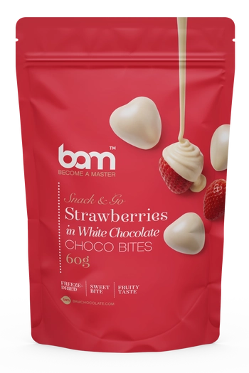 Fresas con chocolate blanco, 60 g