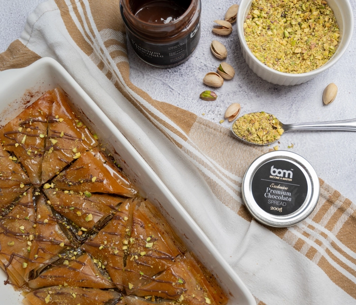 baklava de chocolate con pistacho