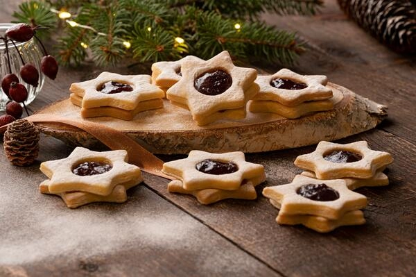 galletas linzer con caramelo salado