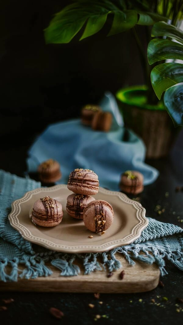 macarrones con sabor a chocolate caliente