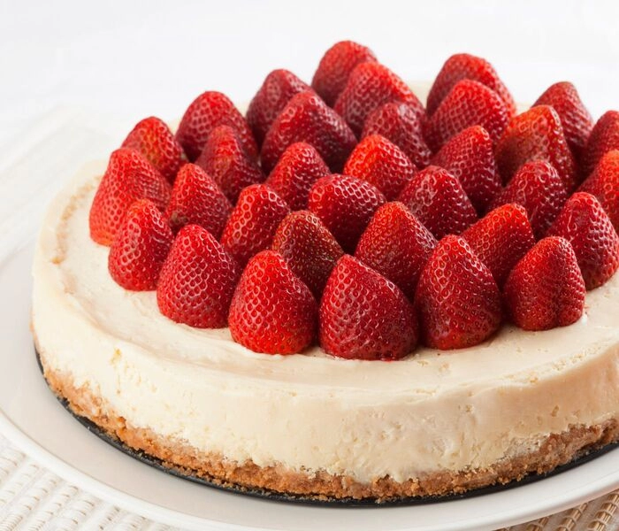 tarta de queso con fresas sin hornear