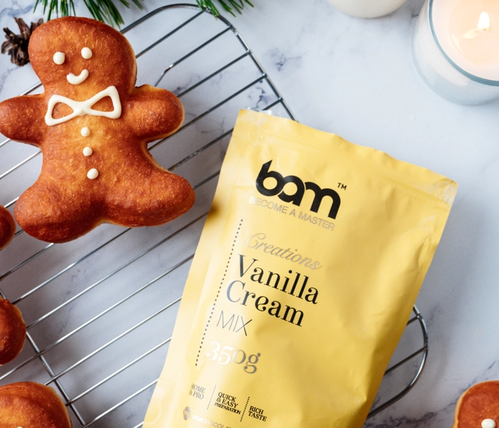 rosquillas de navidad con crema de vainilla