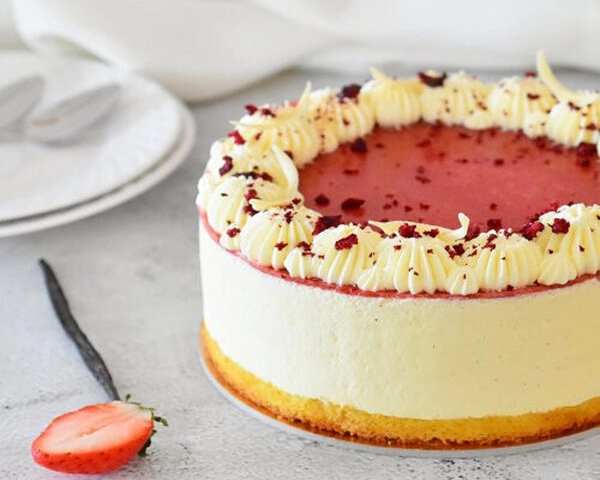 tarta de fresas y vainilla