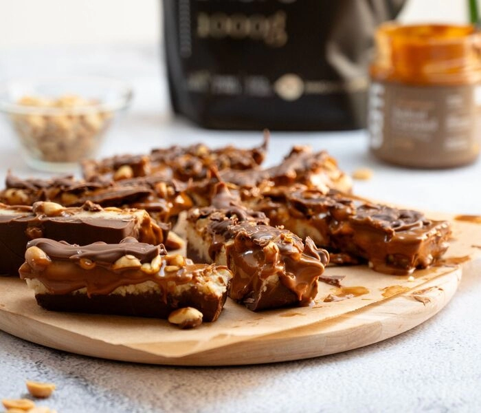 snickers caseros - postre fácil sin hornear