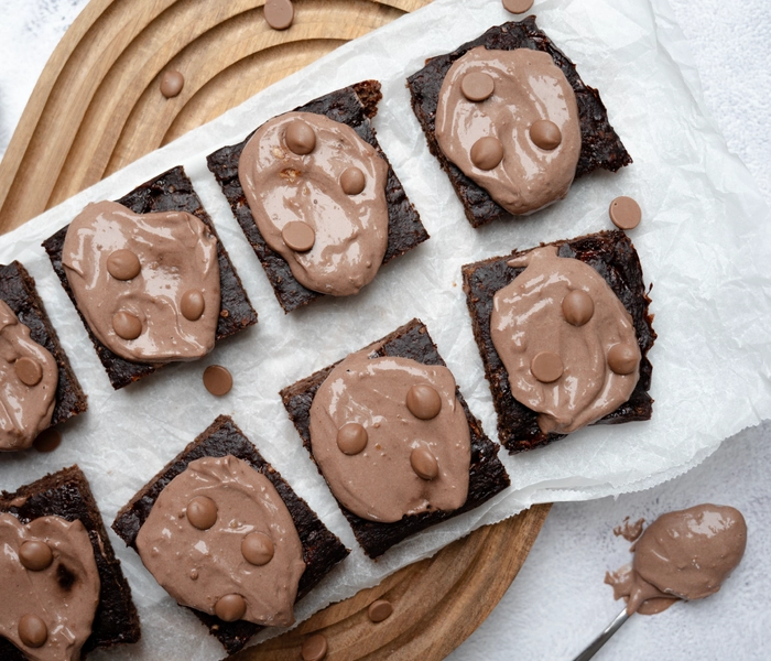 brownies de chocolate en forma