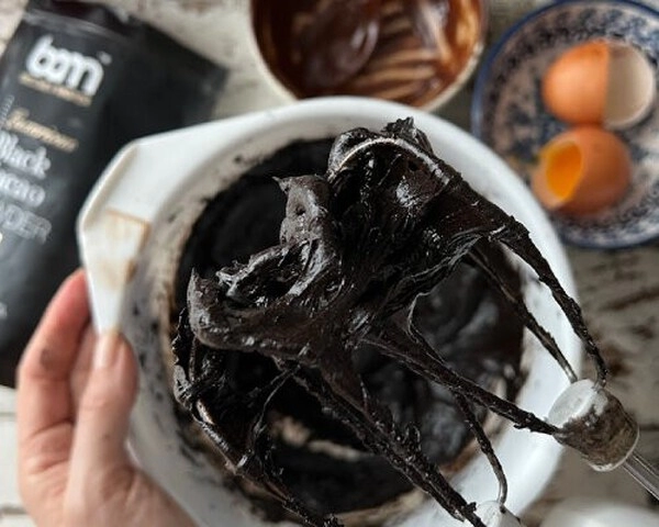 gofres con cacao negro en polvo bam