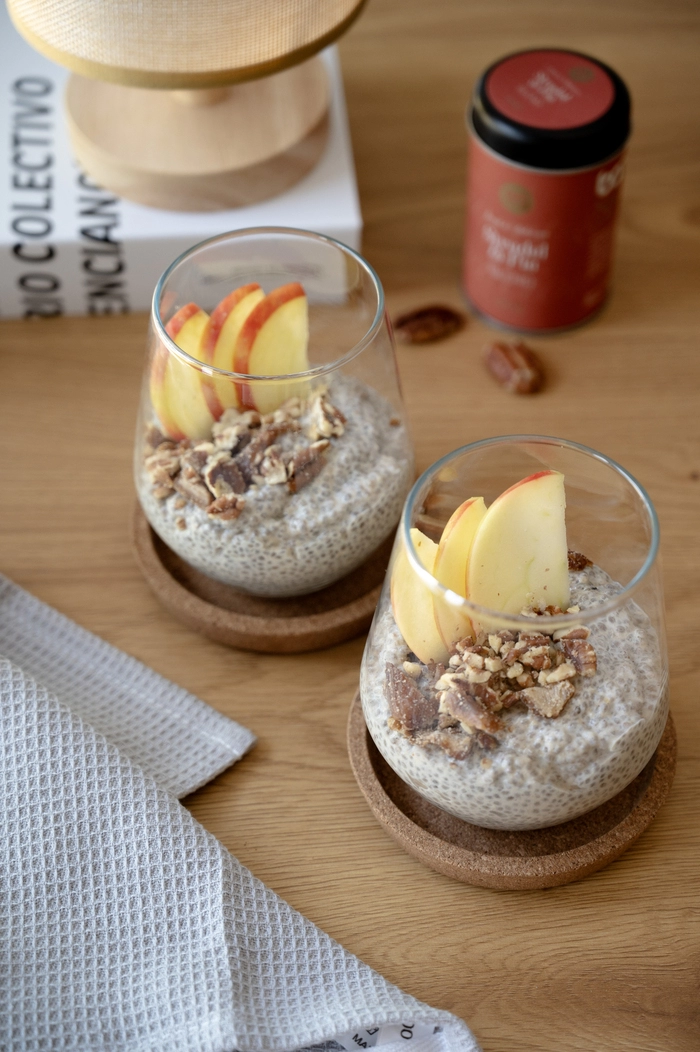 pudin de manzana y chía