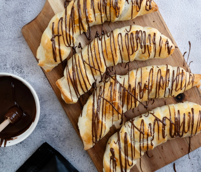 plátanos asados con chocolate