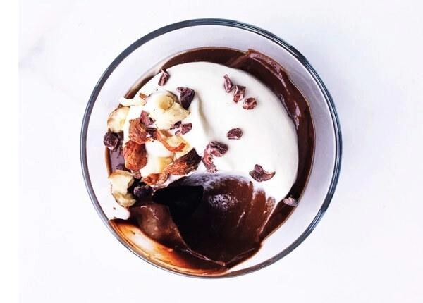 pudin de chocolate con piña