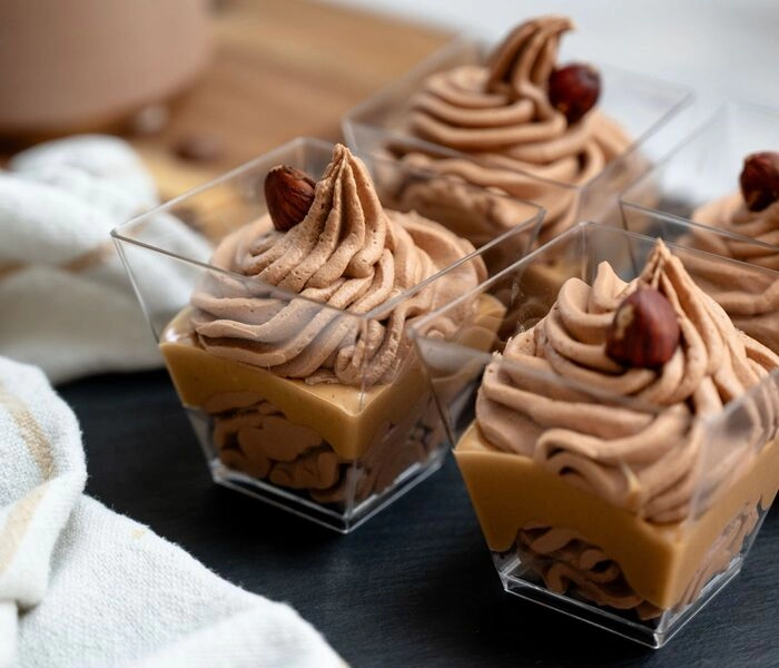 mousse de chocolate con crema de avellanas bam