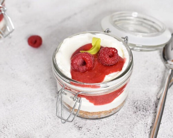 tarta de queso en vaso