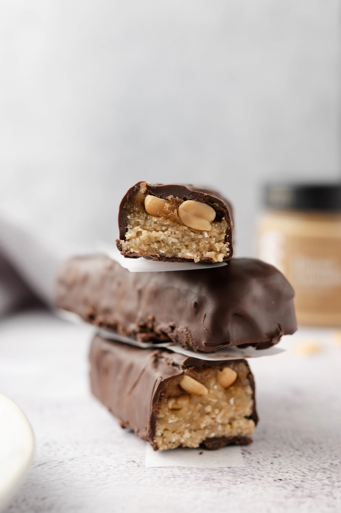 snickers bites con cobertura de chocolate