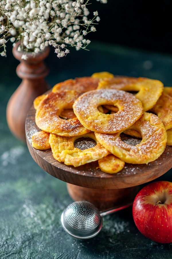 aros de manzana fritos