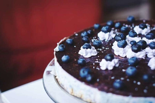 tarta de queso con arándanos