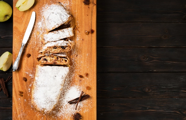receta clásica de strudel de manzana