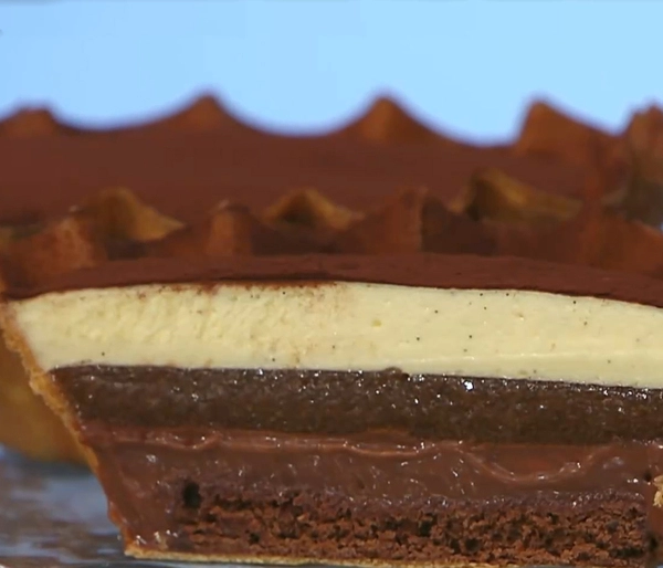 masterchef tarta sacher con ganache de cerveza negra y crema de mascarpone con vainilla