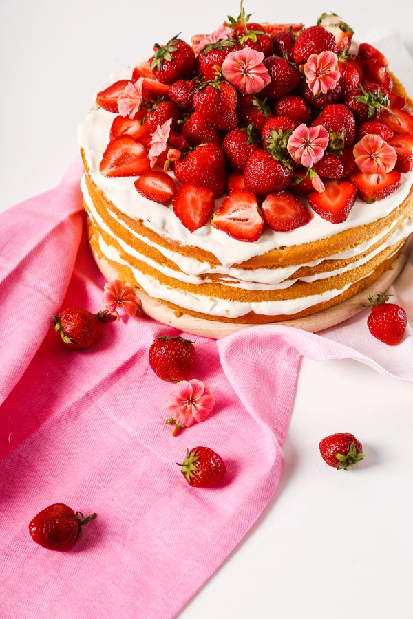 tarta casera de fresas